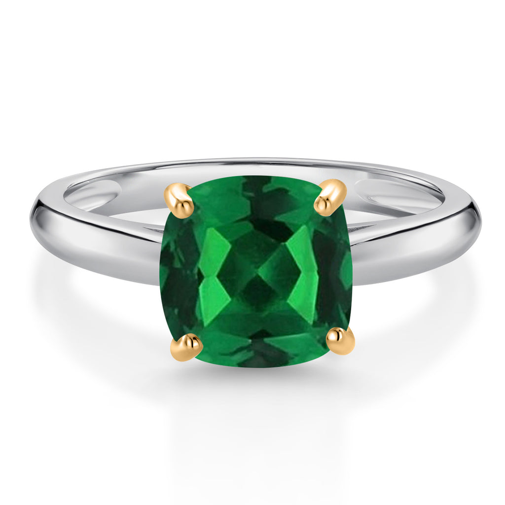 Nano Emerald - May_6_Ring in 10K Two Tone Gold