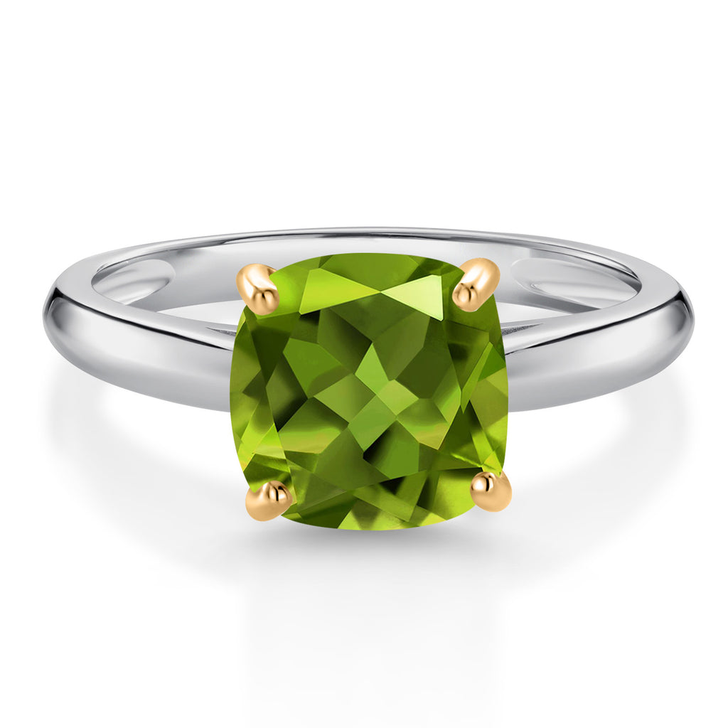 Peridot - August_7_Ring in 10K Two Tone Gold