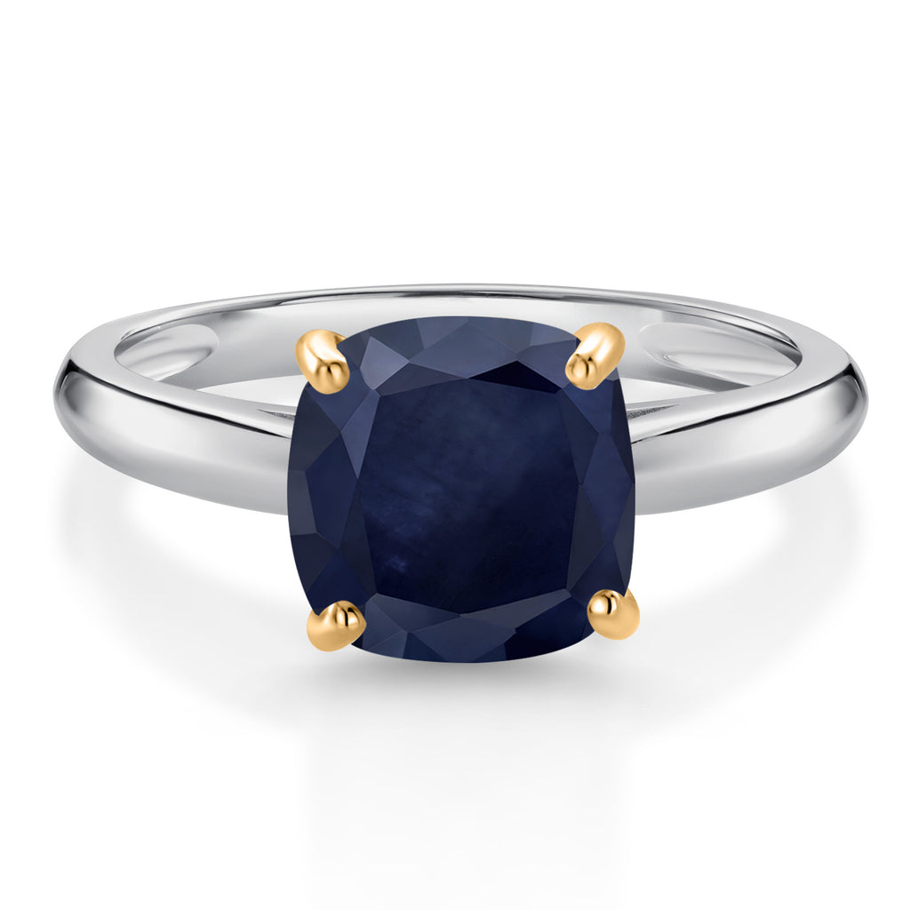 Blue Sapphire - September_6_Ring in 10K Two Tone Gold