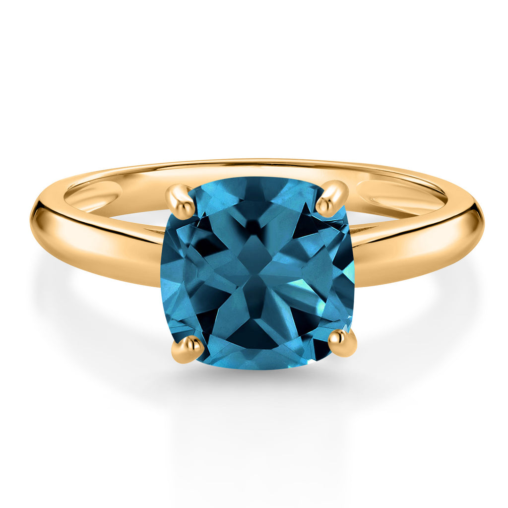 London Blue Topaz - November_8_Ring in 10K Yellow Gold