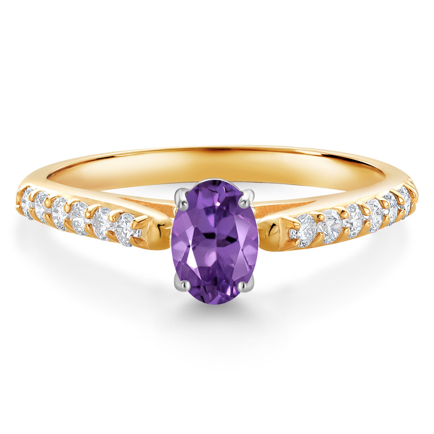 Amethyst - February_9_Ring in 10K Two Tone Gold