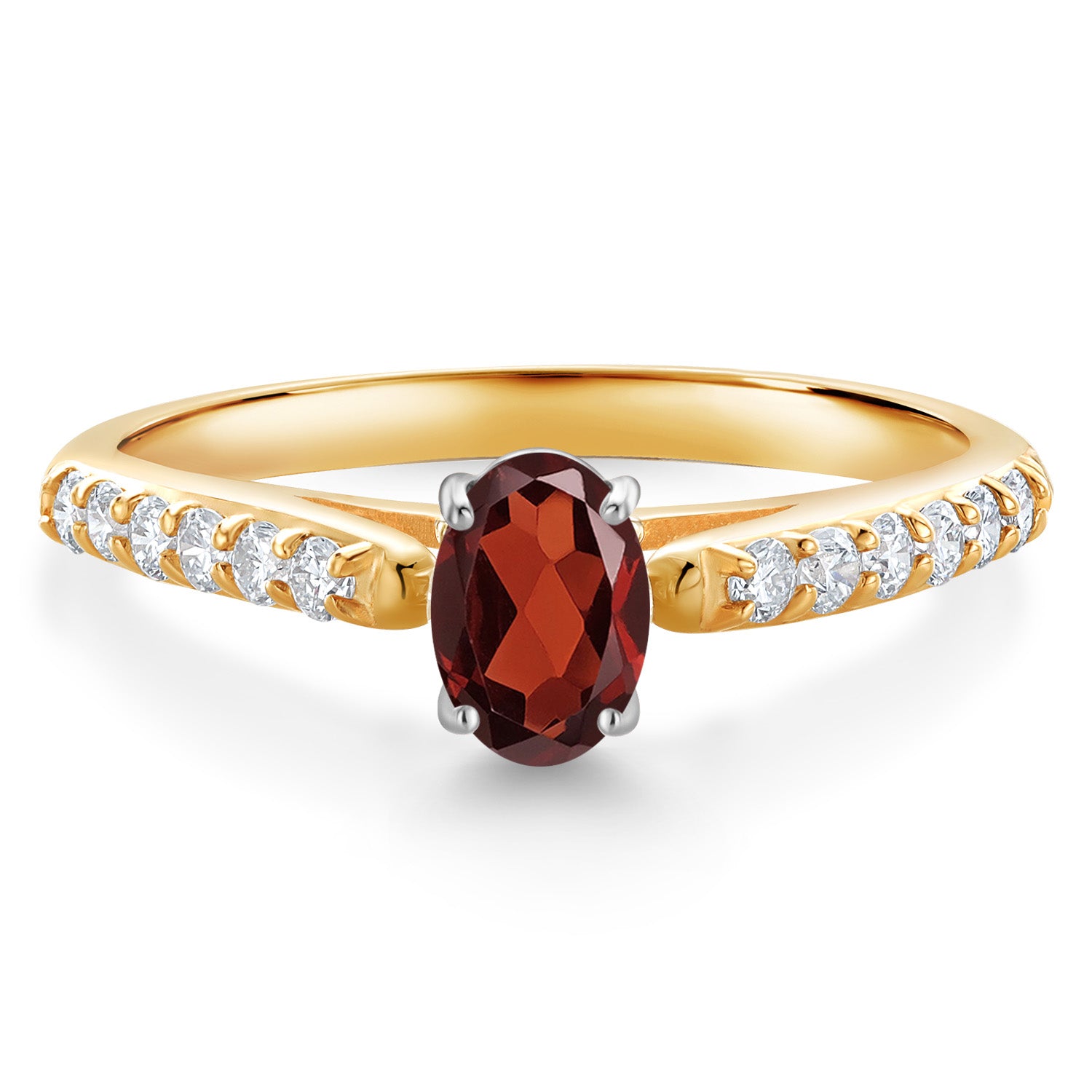 Garnet - January_5_Ring in 10K Two Tone Gold