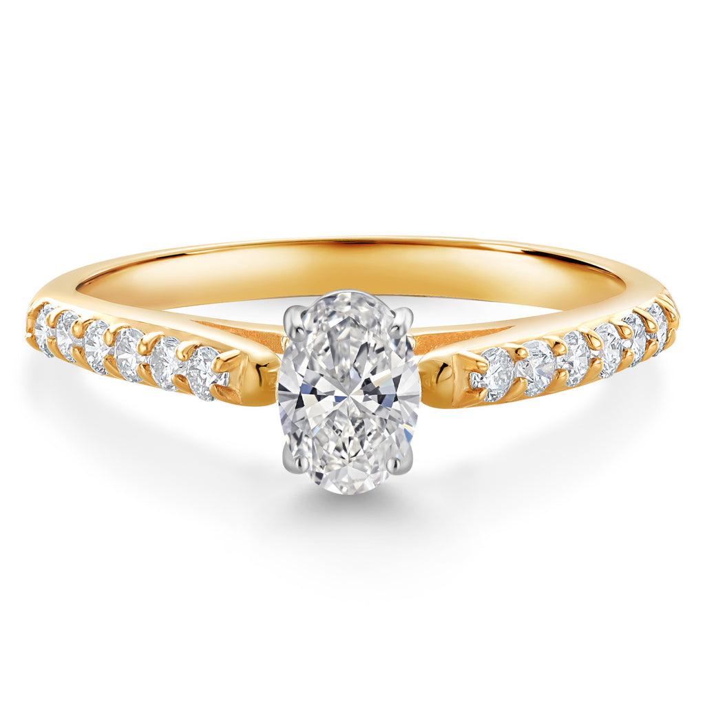 White Lab Grown Diamond - April_7_Ring in 10K Two Tone Gold