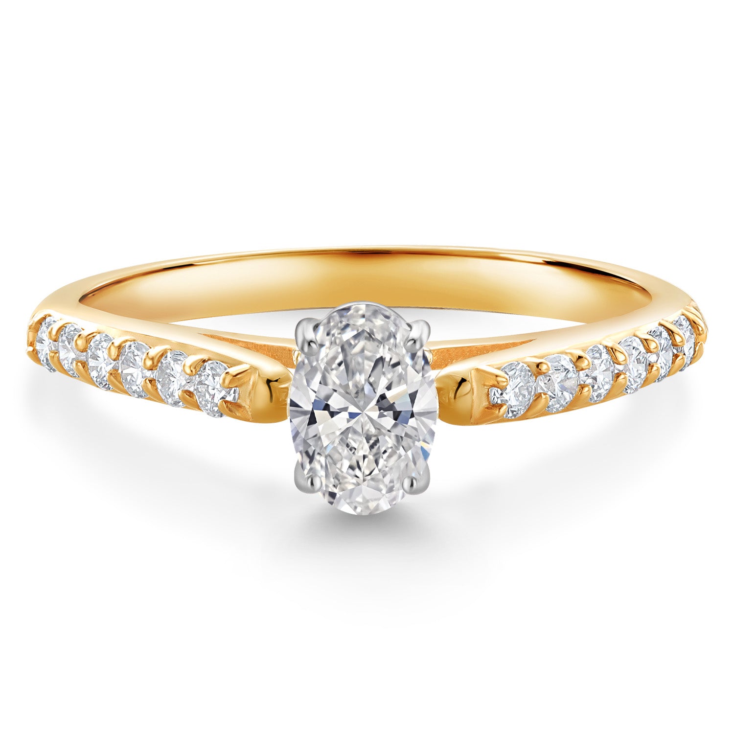 White Lab Grown Diamond - April_8_Ring in 10K Two Tone Gold