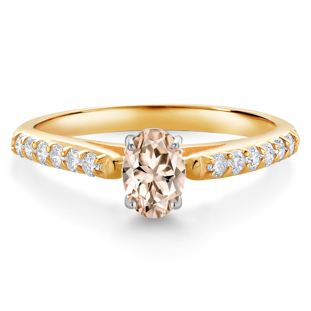 Morganite - October_9_Ring in 10K Two Tone Gold