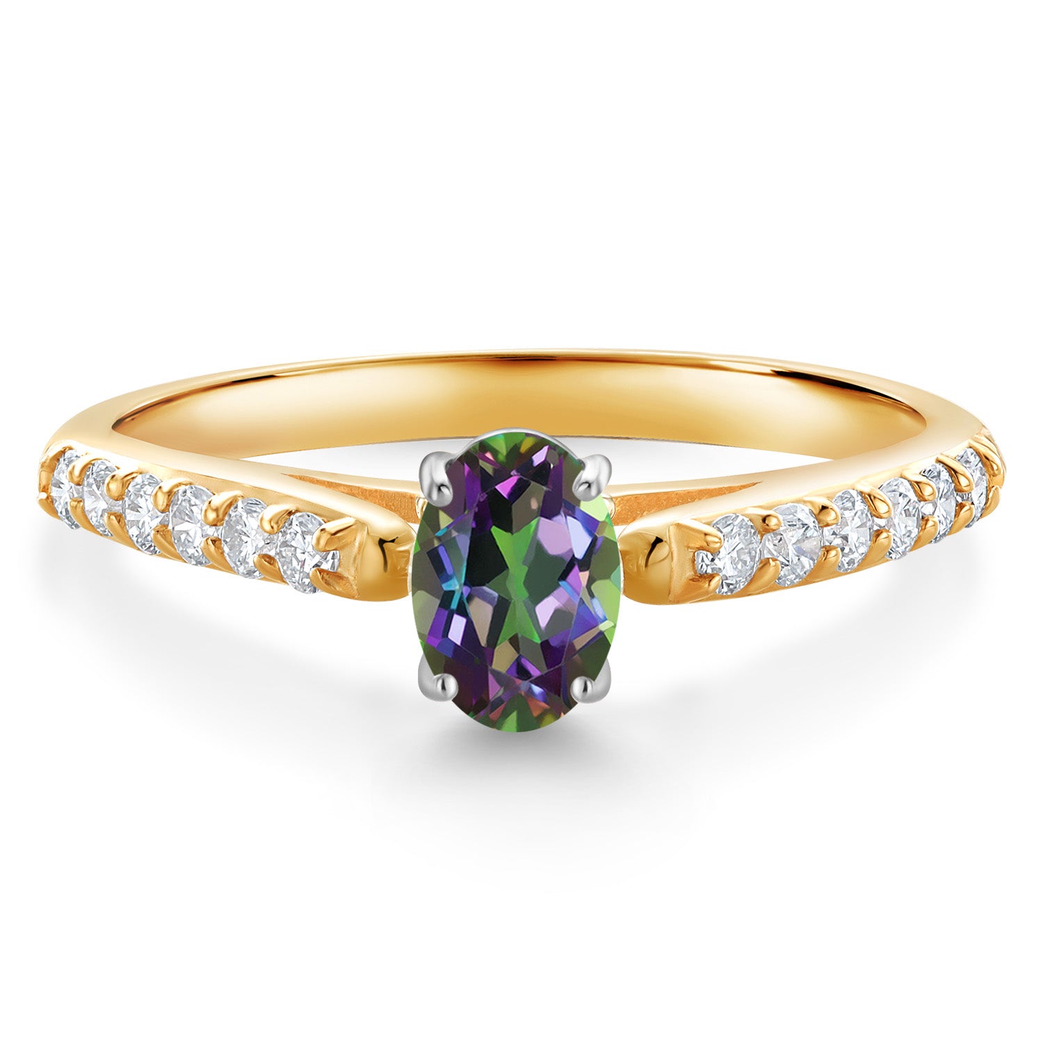 Green Mystic Topaz_7_Ring in 10K Two Tone Gold
