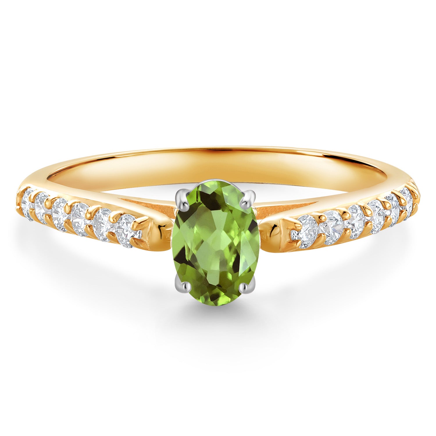 Peridot - August_7_Ring in 10K Two Tone Gold
