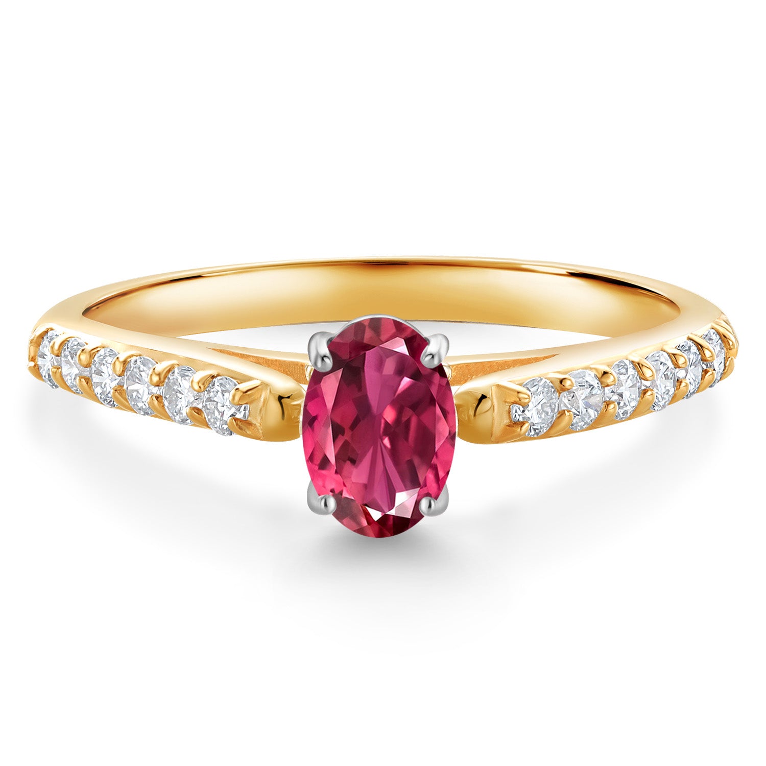 Pink Tourmaline - October_5_Ring in 10K Two Tone Gold