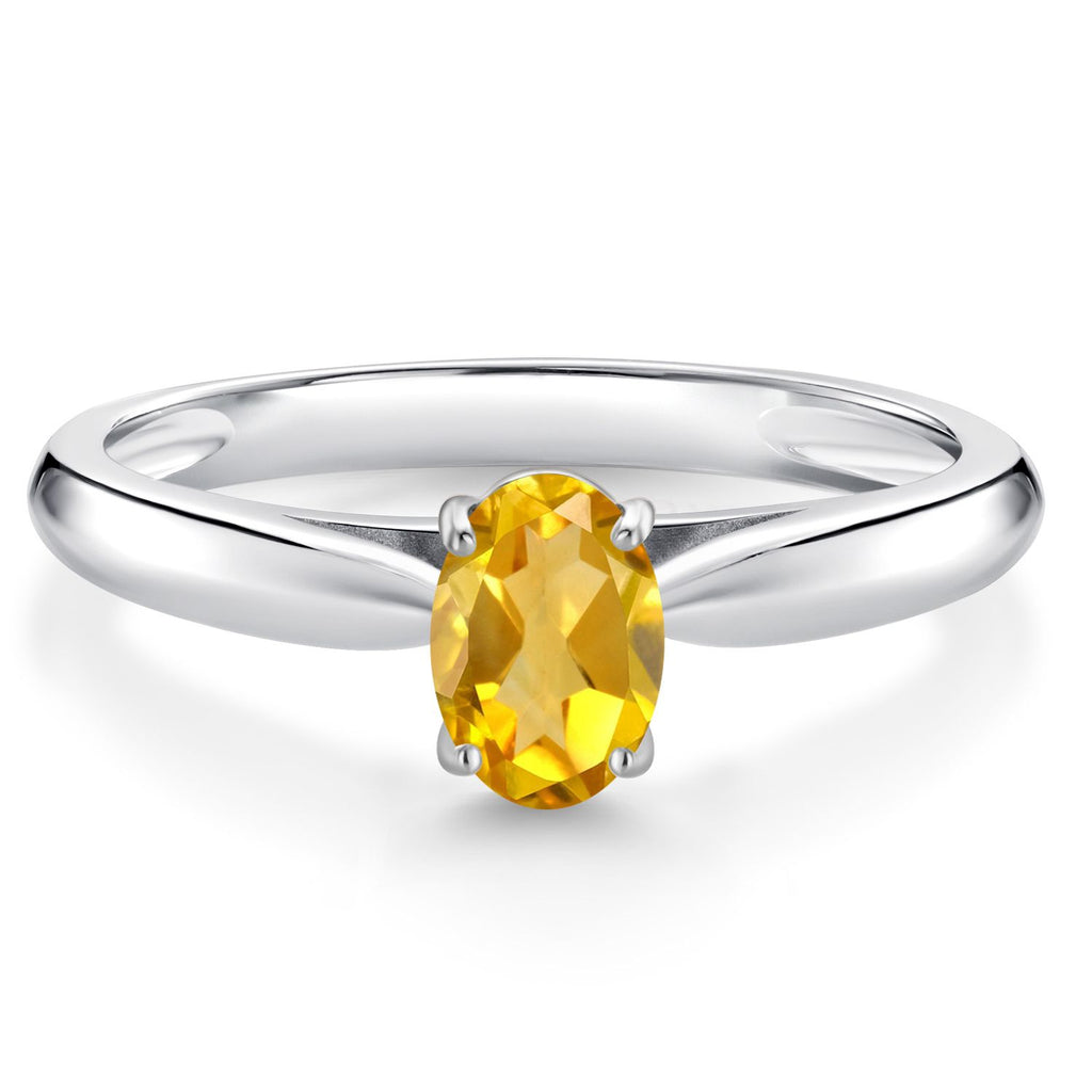 Citrine - November_8_Ring in 10K White Gold