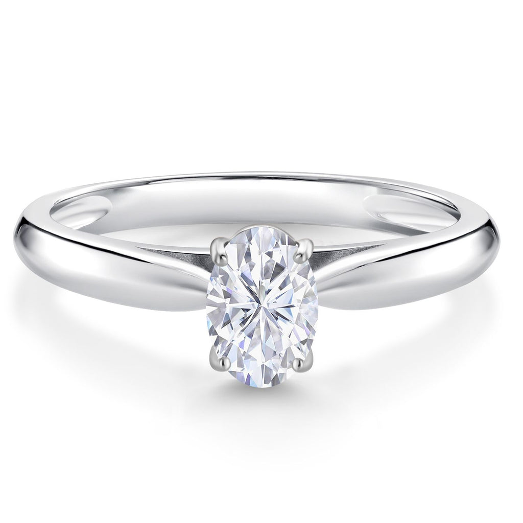 White Moissanite - April_5_Ring in 10K White Gold