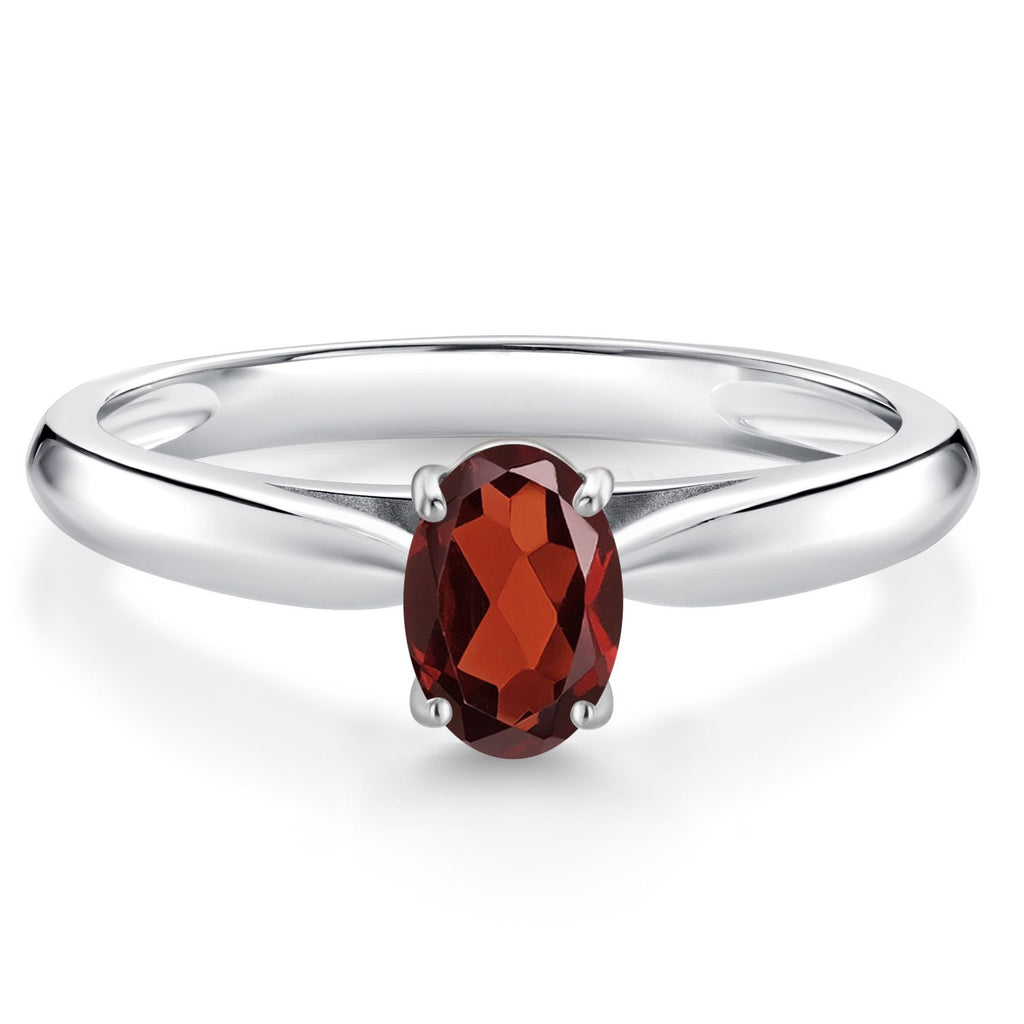 Garnet - January_8_Ring in 10K White Gold