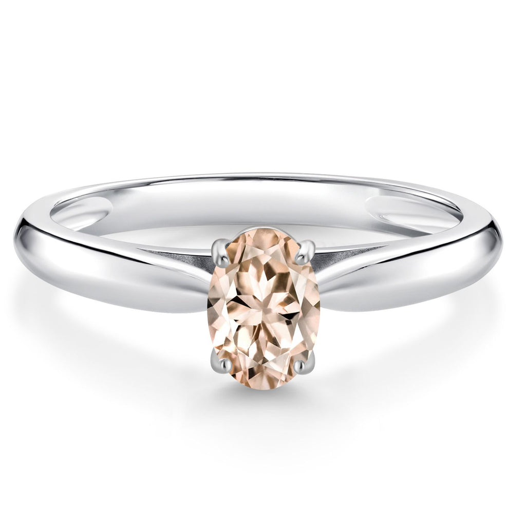 Morganite - October_8_Ring in 10K White Gold
