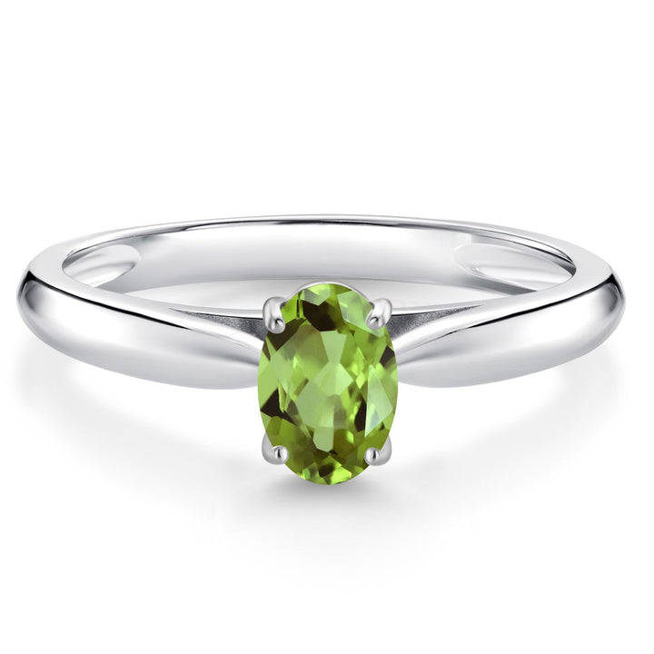 Peridot - August_5_Ring in 10K White Gold