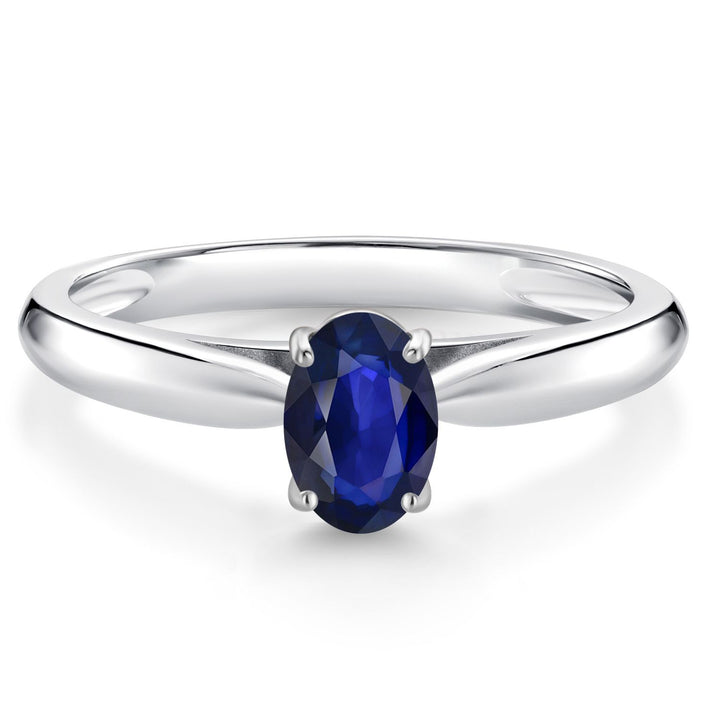 Blue Sapphire_7_Ring in 10K White Gold