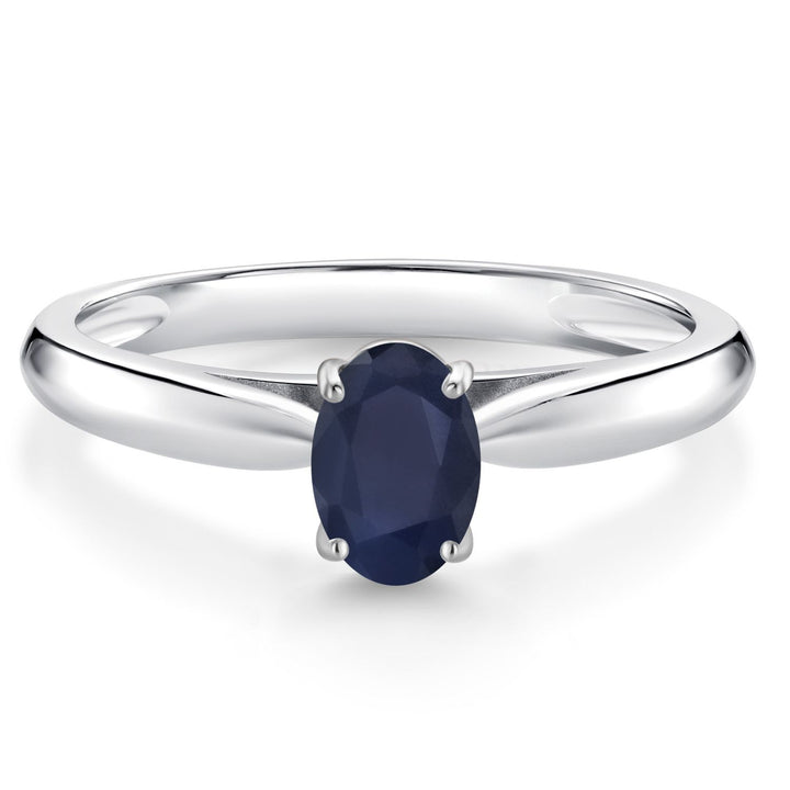 Blue Sapphire - September_5_Ring in 10K White Gold