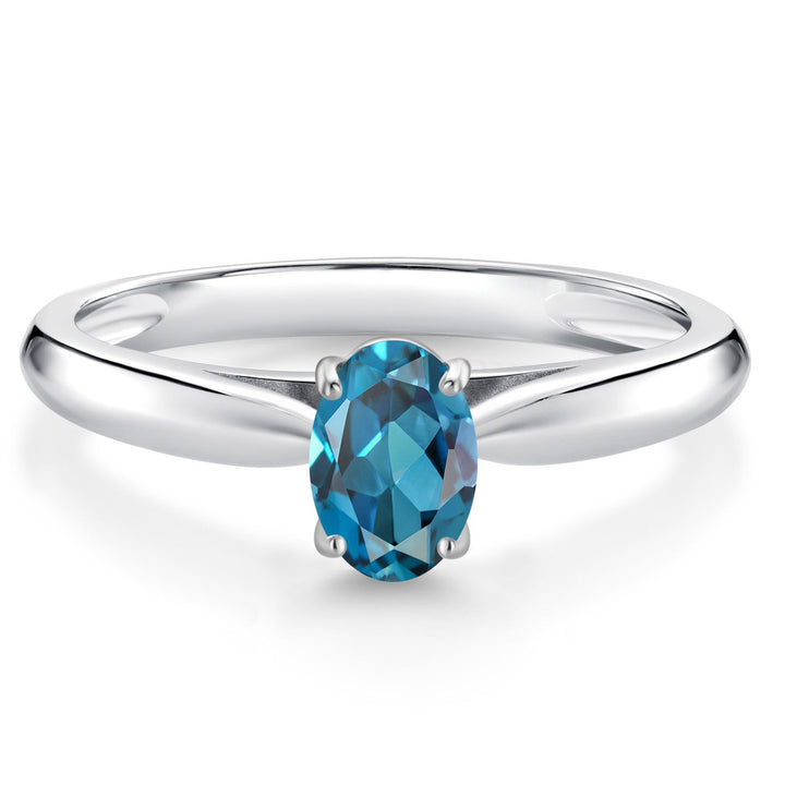 London Blue Topaz_7_Ring in 10K White Gold