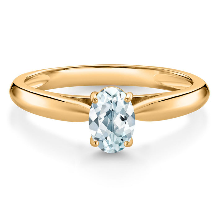 Aquamarine - March_5_Ring in 10K Yellow Gold