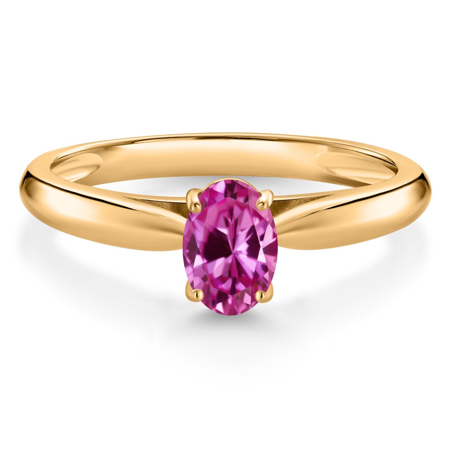 Pink Created Sapphire - September_6_Ring in 10K Yellow Gold