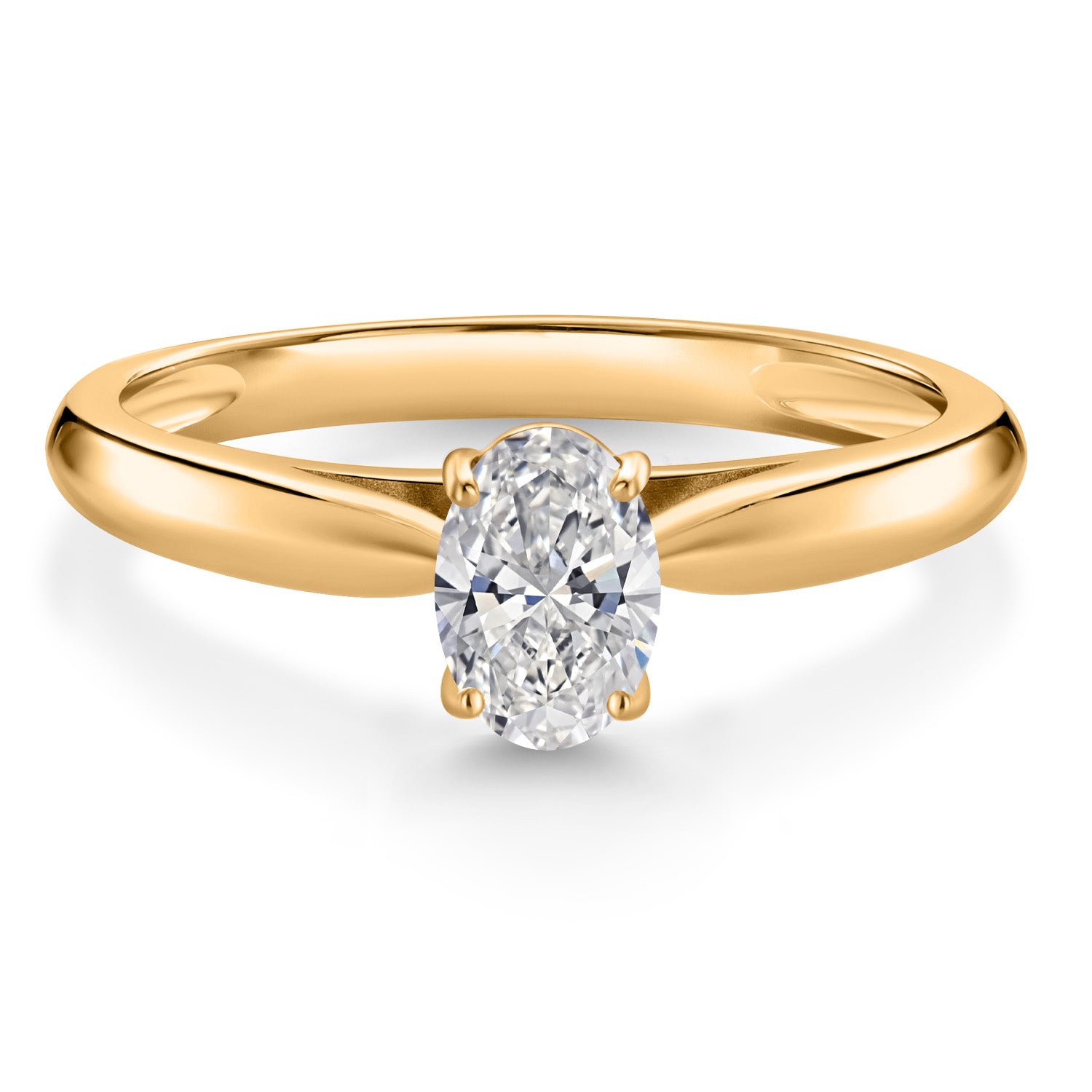 White Lab Grown Diamond - April_7_Ring in 10K Yellow Gold