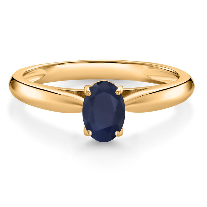 Blue Sapphire_5_Ring in 10K Yellow Gold