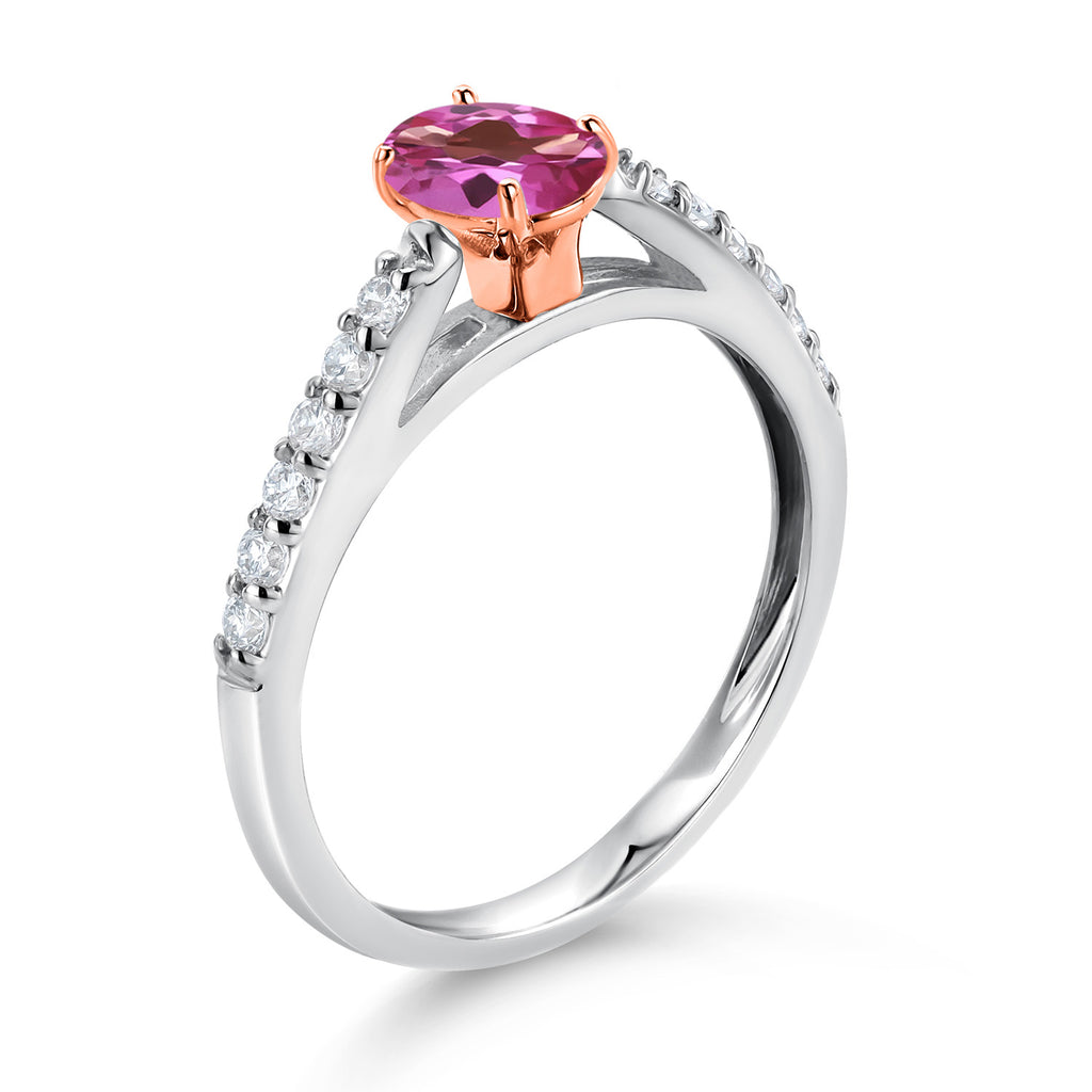 Ring in 925 Sterling Silver and 10K Rose Gold