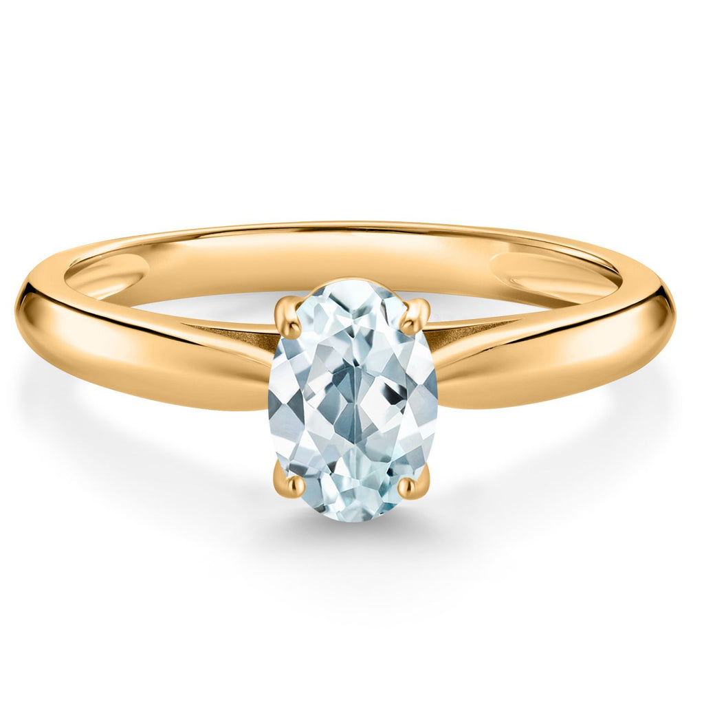 Aquamarine - March_7_Ring in 10K Yellow Gold