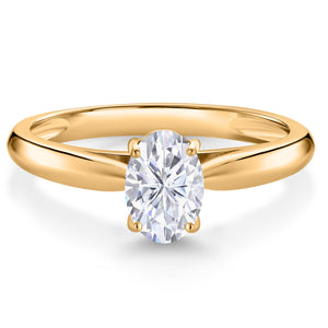 White Moissanite - April_5_Ring in 10K Yellow Gold