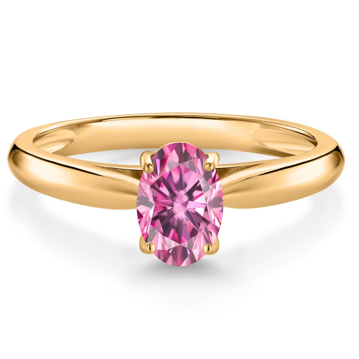 Pink Moissanite - April_9_Ring in 10K Yellow Gold