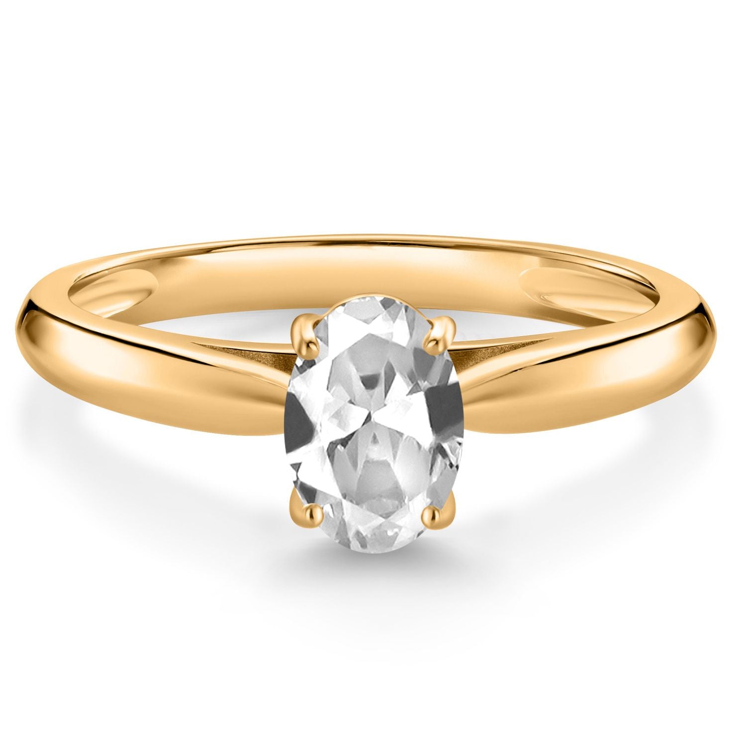 White Created Sapphire - September_8_Ring in 10K Yellow Gold