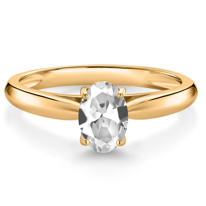 White Created Sapphire - September_9_Ring in 10K Yellow Gold