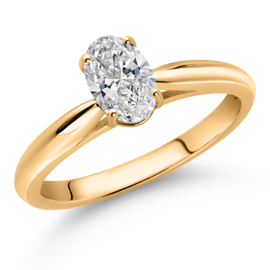 White Lab Grown Diamond - April_5_Ring in 10K Yellow Gold
