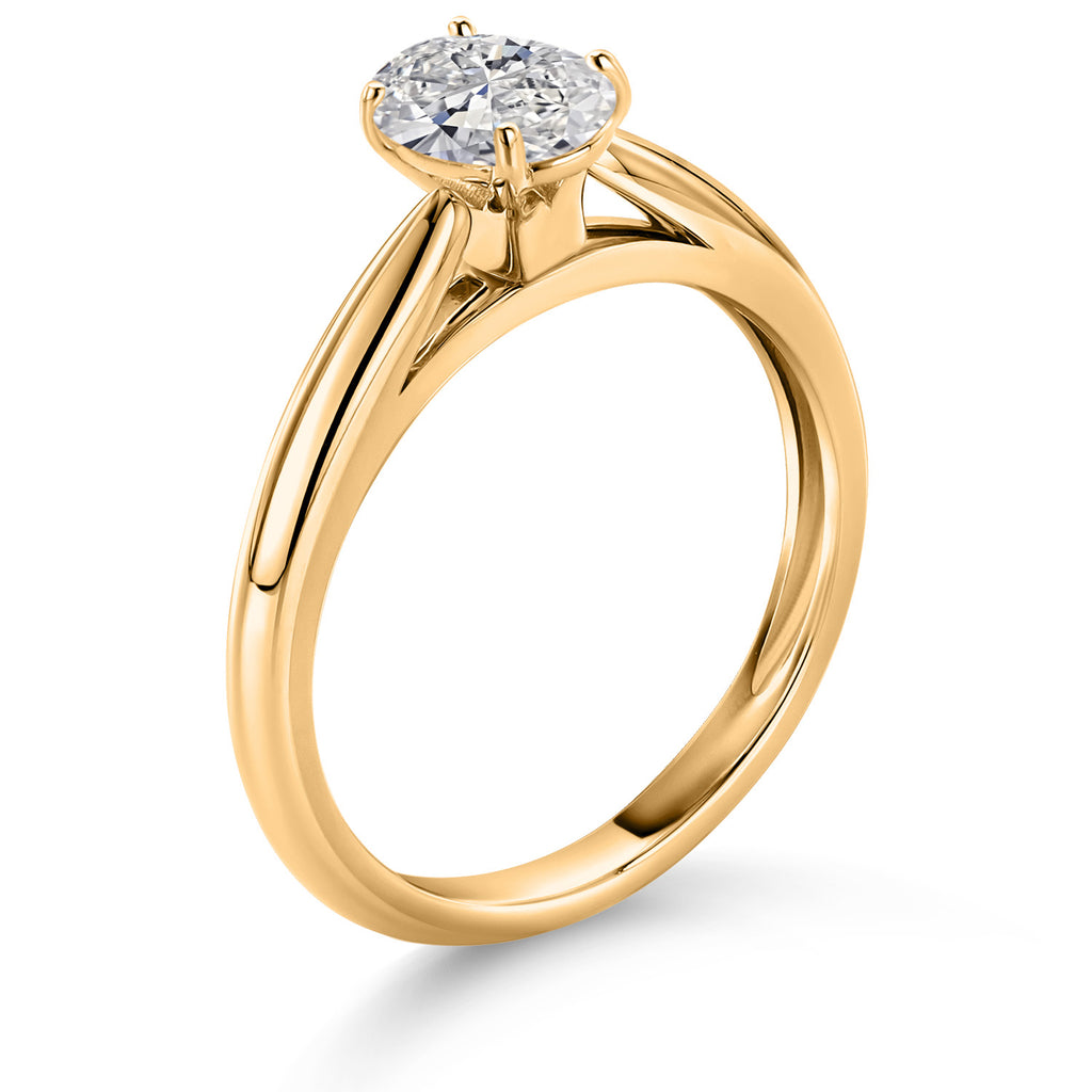 White Lab Grown Diamond - April_5_Ring in 10K Yellow Gold