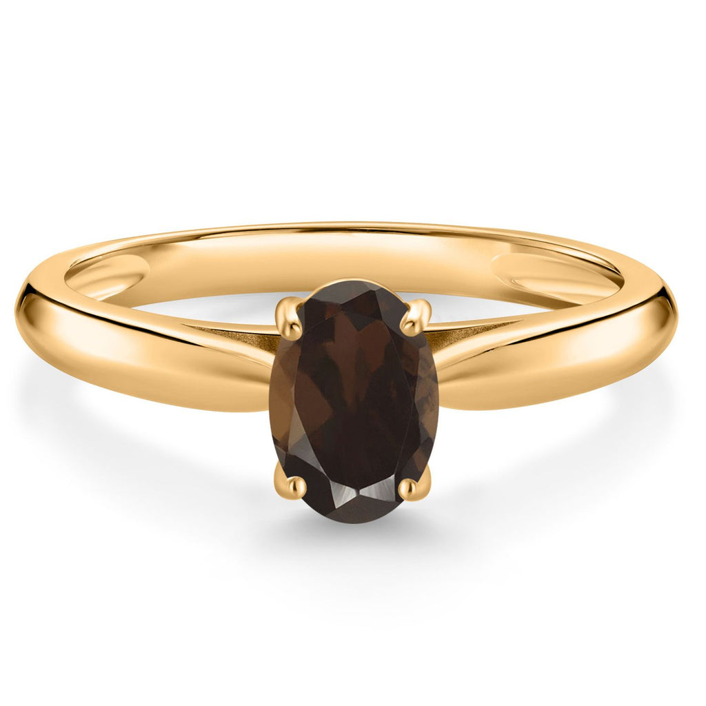 Smoky Quartz_5_Ring in 10K Yellow Gold