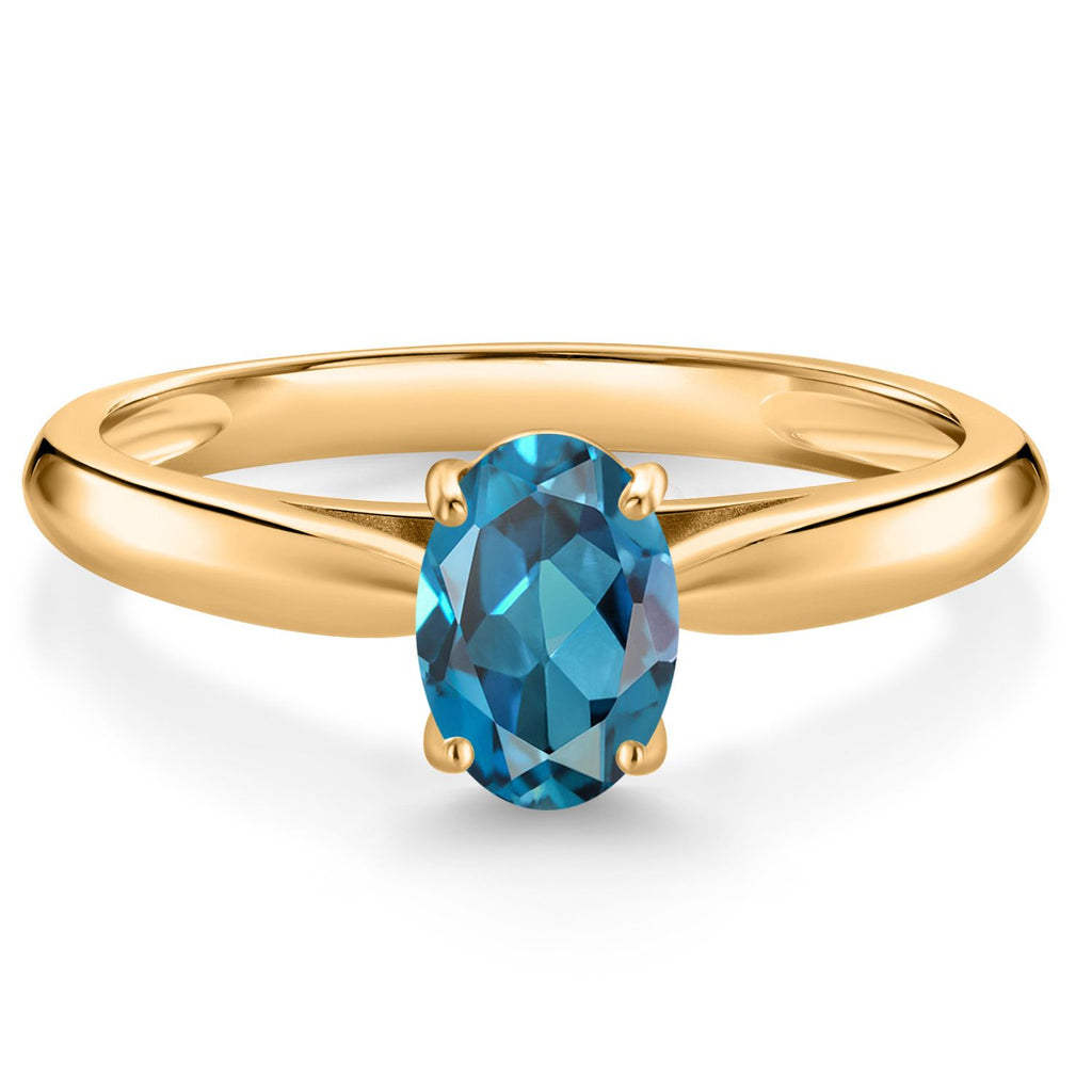 London Blue Topaz - November_7_Ring in 10K Yellow Gold