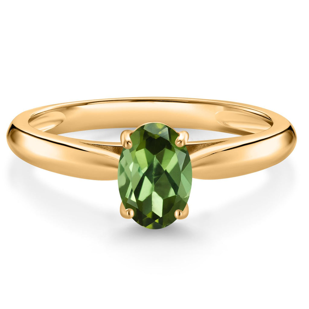 Green Tourmaline - October_5_Ring in 10K Yellow Gold