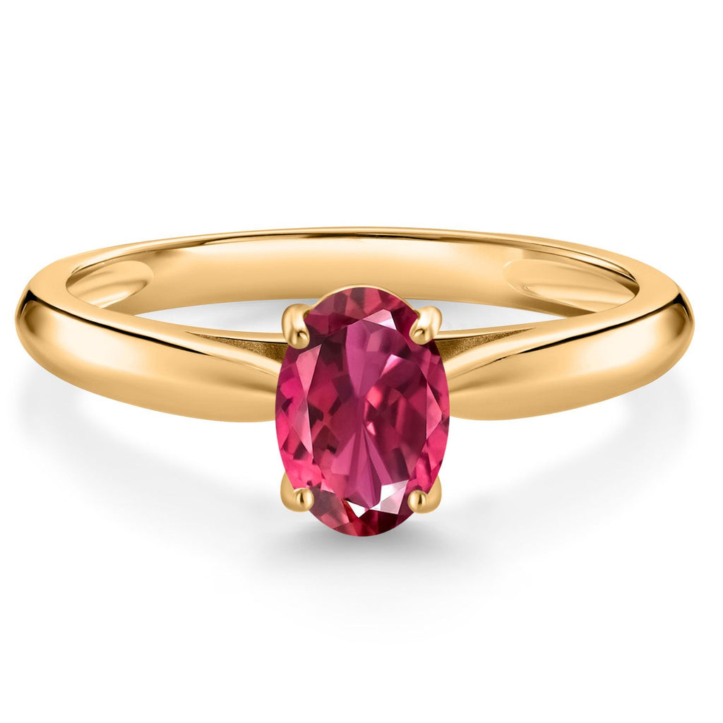 Pink Tourmaline - October_8_Ring in 10K Yellow Gold