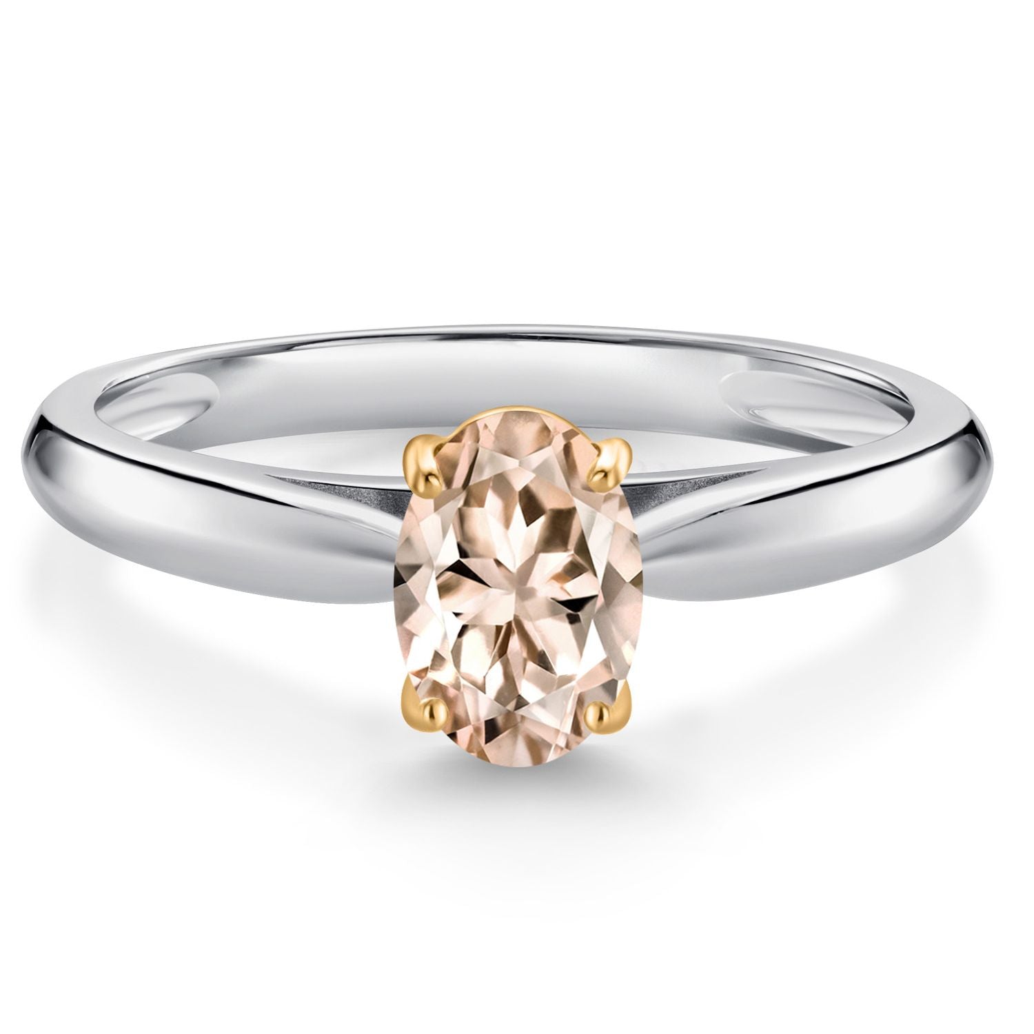 Morganite - October_6_Ring in 925 Sterling Silver and 10K Yellow Gold