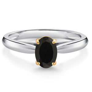 Onyx - December_5_Ring in 925 Sterling Silver and 10K Yellow Gold