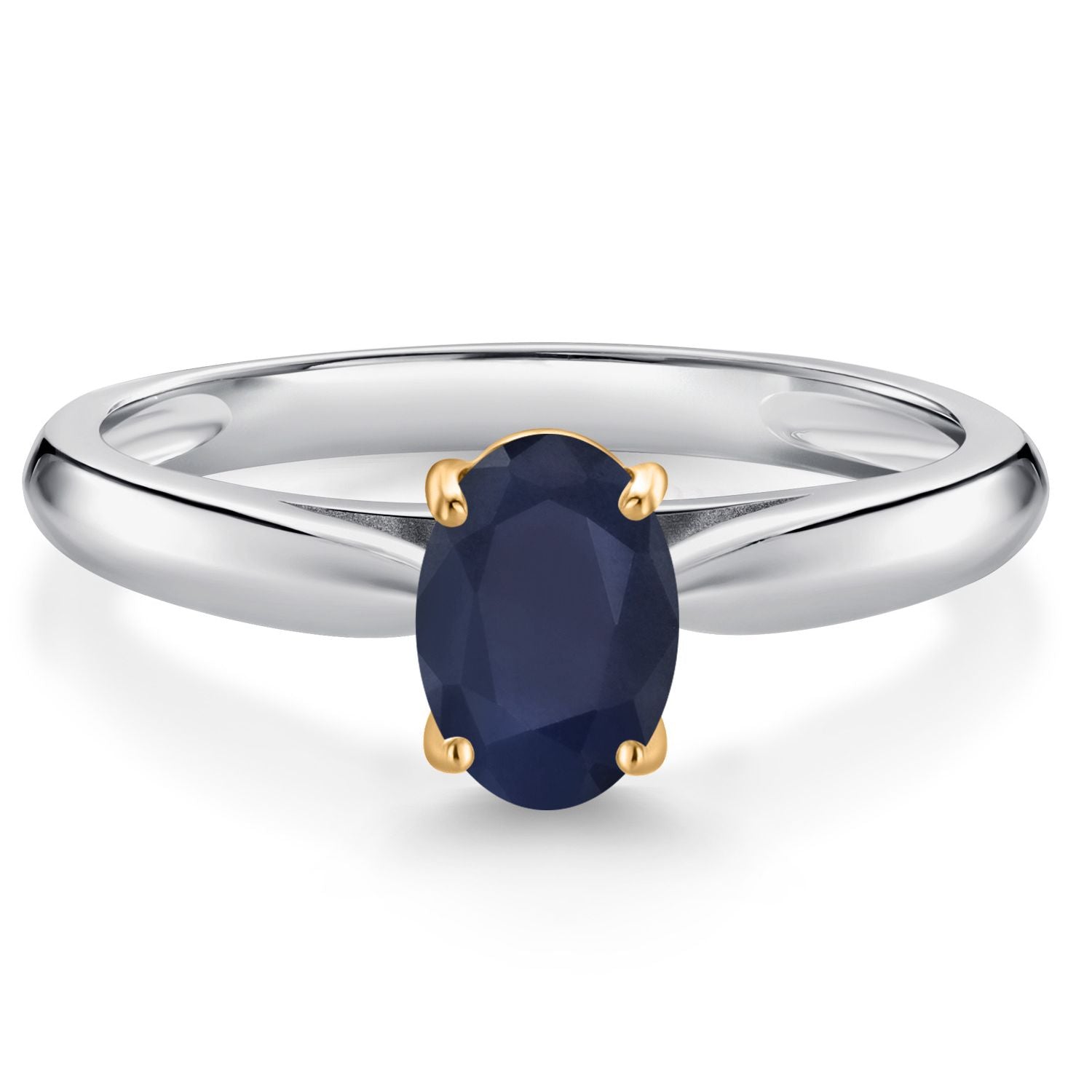 Blue Sapphire - September_5_Ring in 925 Sterling Silver and 10K Yellow Gold