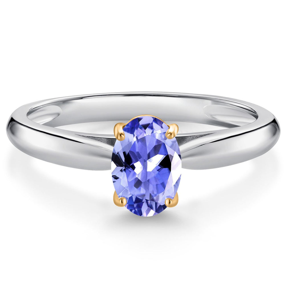 Tanzanite - December_9_Ring in 925 Sterling Silver and 10K Yellow Gold