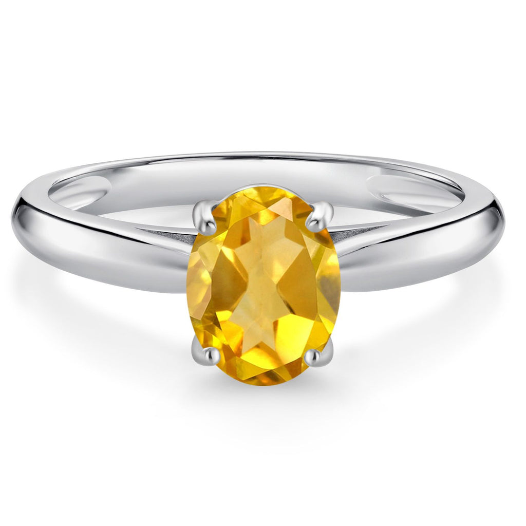 Citrine - November_8_Ring in 10K White Gold