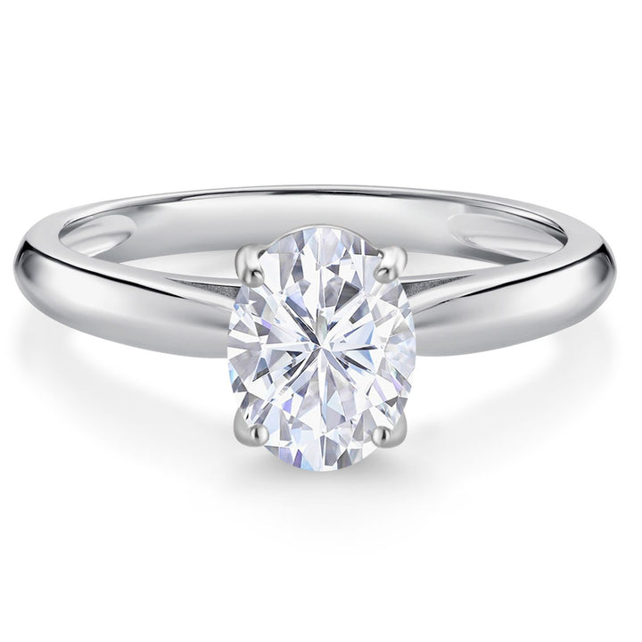 White Moissanite - April_5_Ring in 10K White Gold