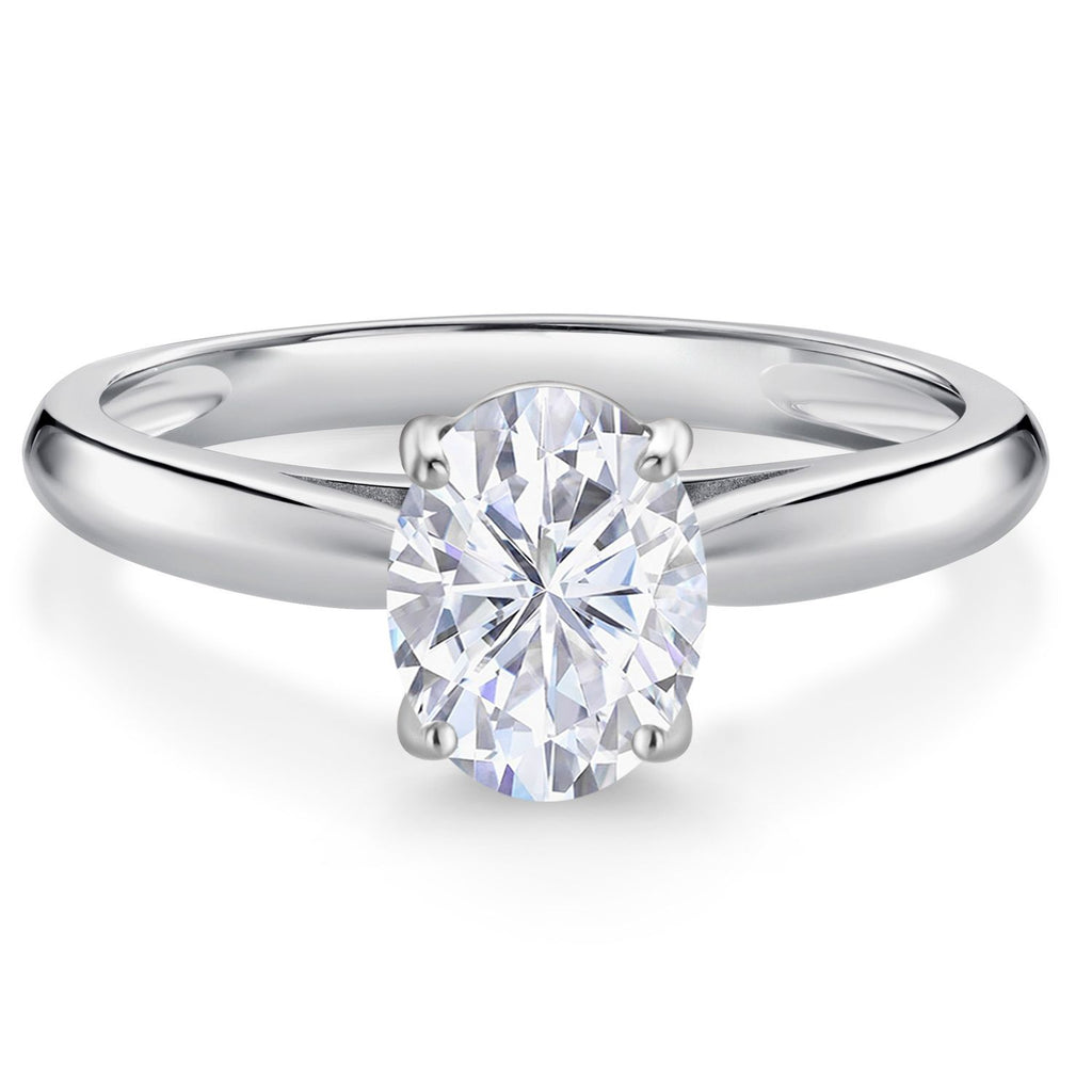 White Moissanite - April_8_Ring in 10K White Gold