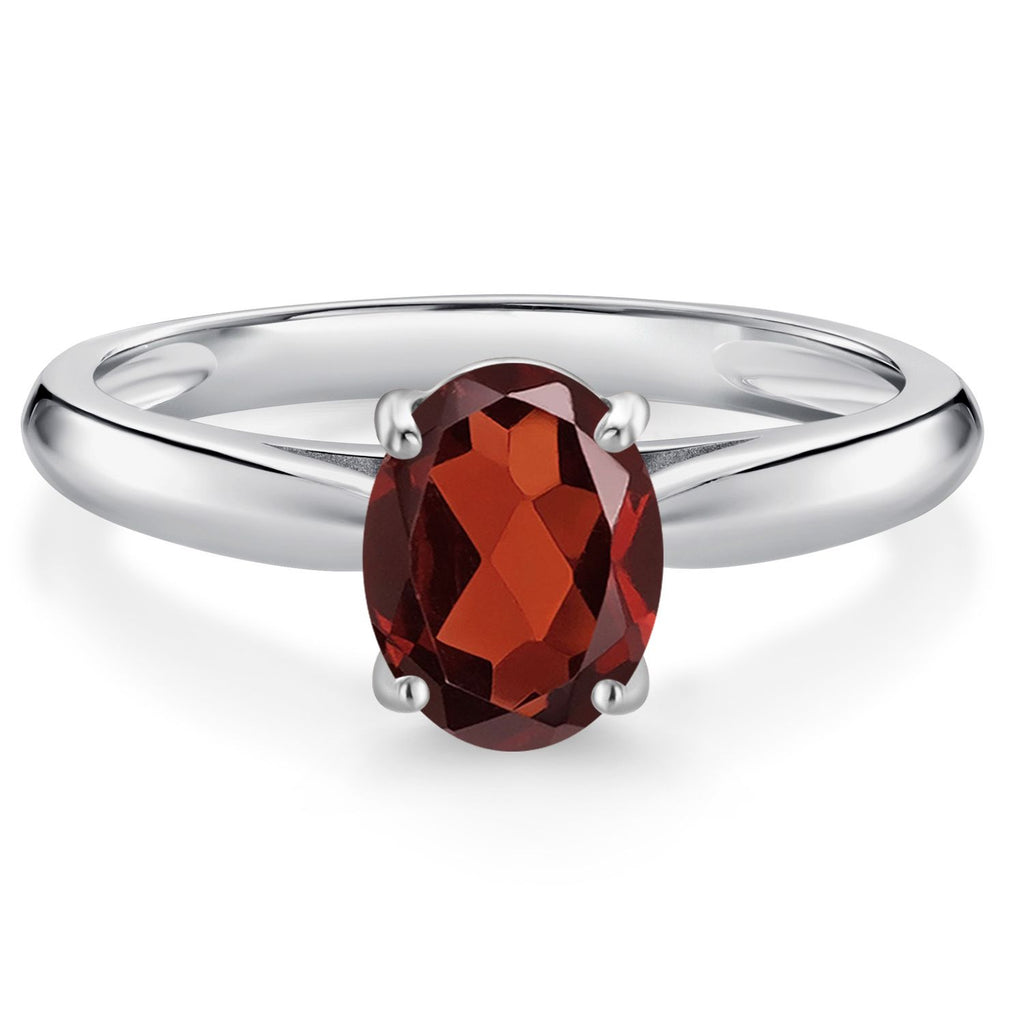 Garnet - January_8_Ring in 10K White Gold