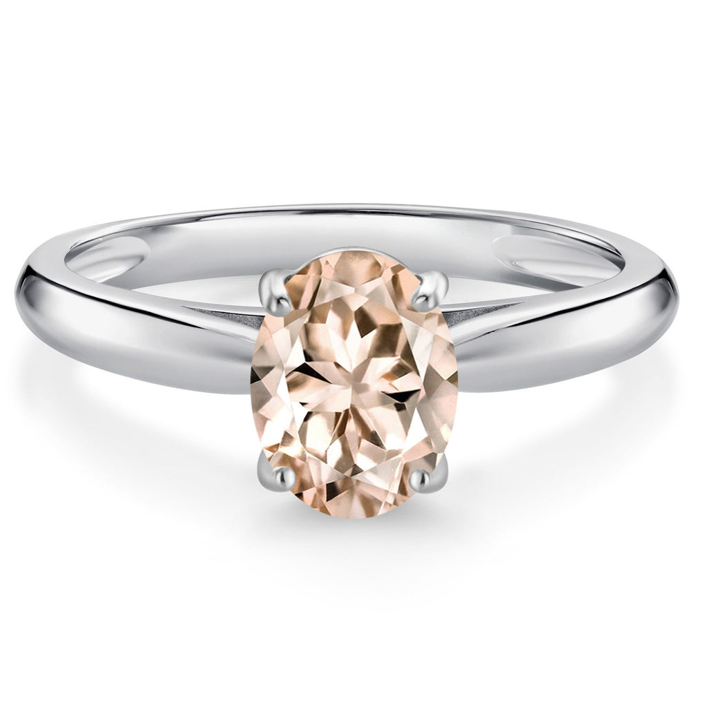 Morganite - October_8_Ring in 10K White Gold