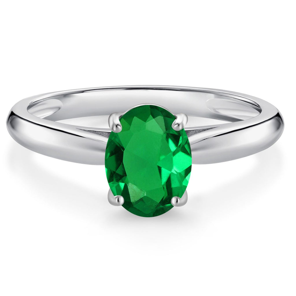 Nano Emerald - May_5_Ring in 10K White Gold