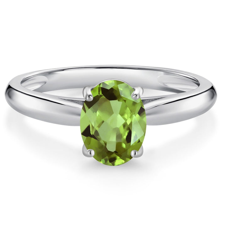 Peridot - August_5_Ring in 10K White Gold