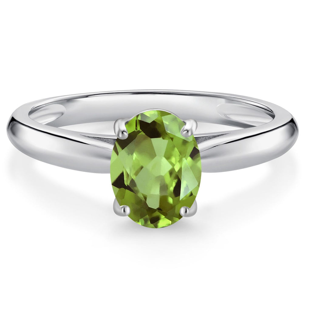 Peridot - August_9_Ring in 10K White Gold