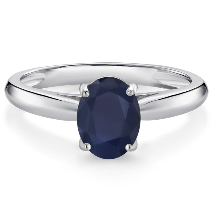 Blue Sapphire - September_5_Ring in 10K White Gold