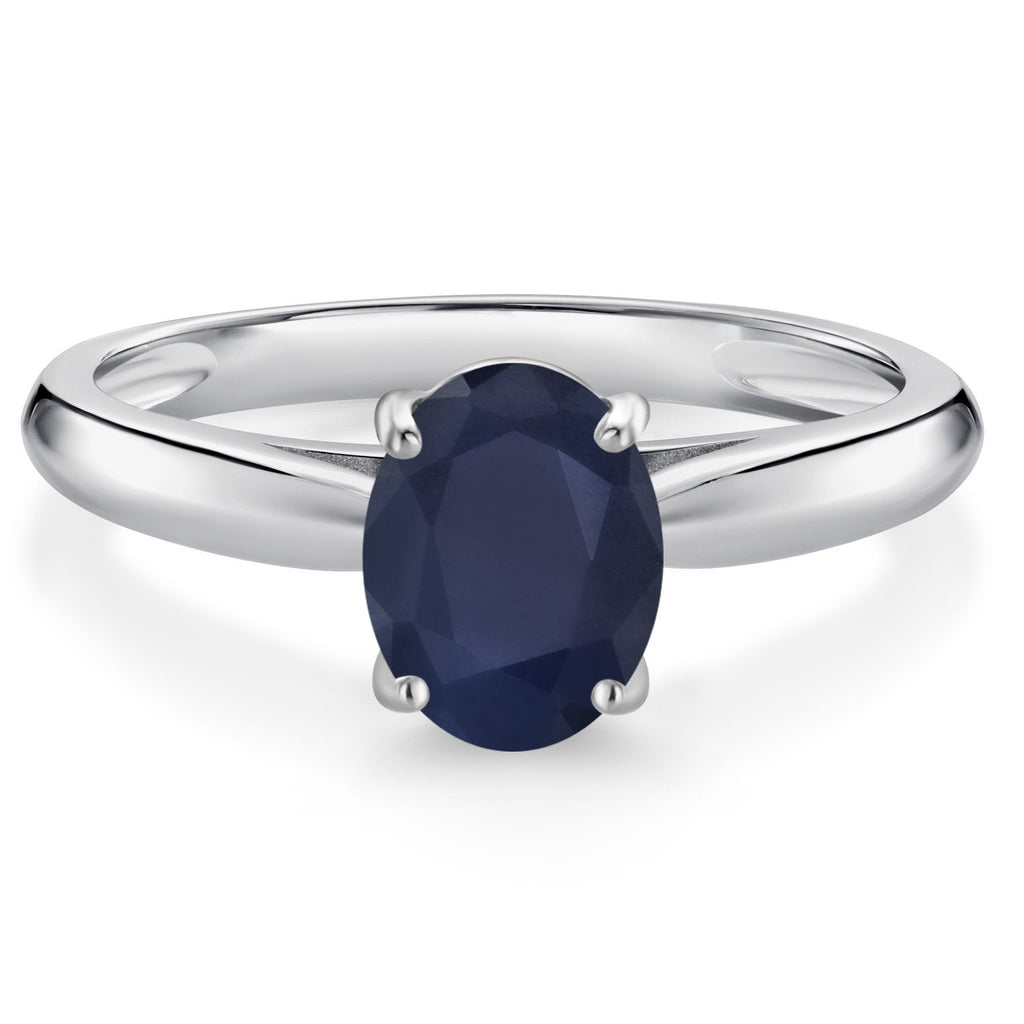 Blue Sapphire - September_7_Ring in 10K White Gold